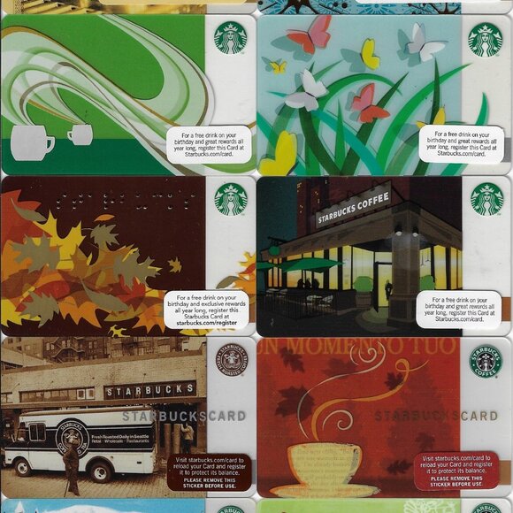 Lot of 30 Starbucks Cards 2003 to 2008 Italian Romance Braille Dragon – Nice! - Picture 10 of 11